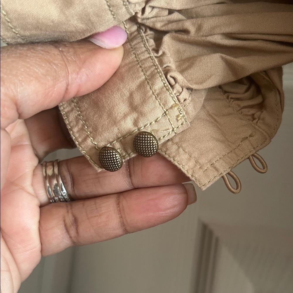 Anthropologie Beige Mini Dress with Bow Collar - Picture 5 of 13
